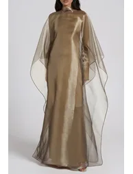 Faelan Mesh Shawl Maxi Dress Innovare Denim : Abayas & Jalabiyas ...