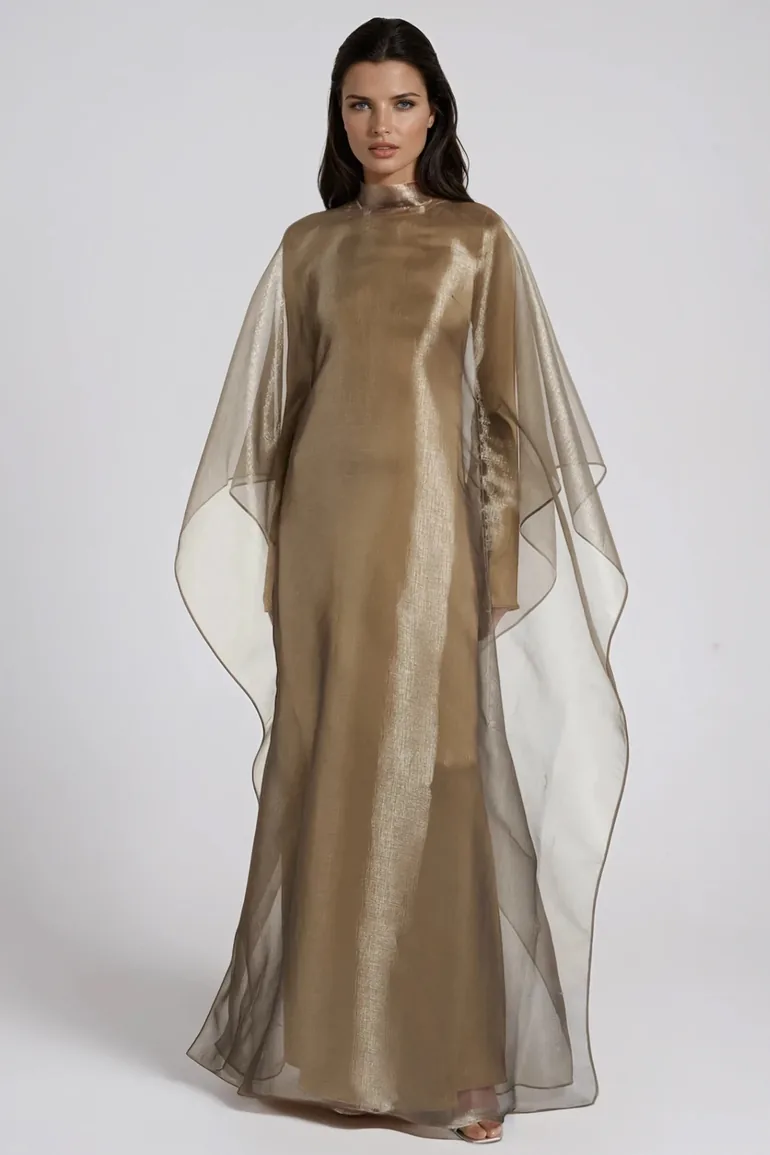 Faelan Mesh Shawl Maxi Dress Innovare Denim : Abayas & Jalabiyas ...