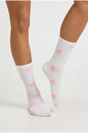 Bow Detail Socks 2 Pack - pink