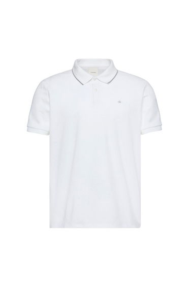 Short Sleeved Refined Pique Tipped Classic Polo White