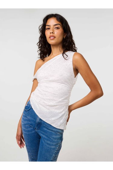 Diamante Lace Off Shoulder Top