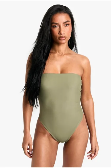 Swimwear Essentials Bandeau Swimsuit - khaki