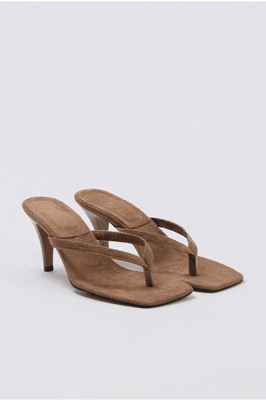 Taba Square Toe Flip Flops Women's 8.5 cm Thin Heeled Slippers