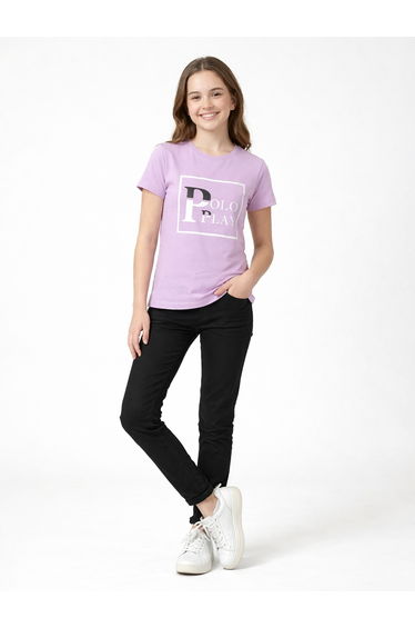 Teen Girls Logo Crew Neck T-Shirt