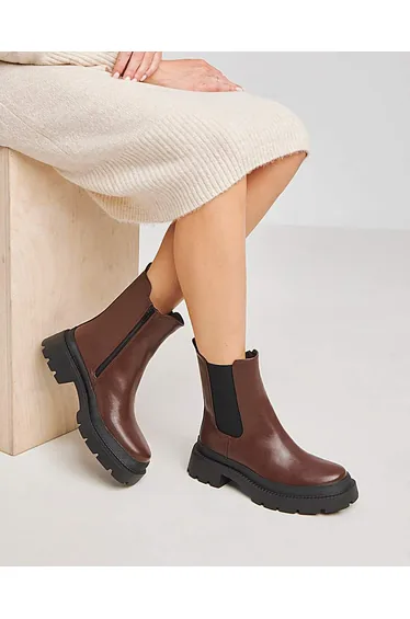 Chunky Chelsea Ankle Boots Ex Wide