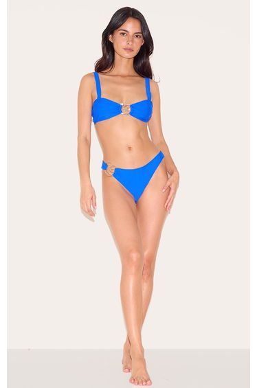 Cobalt Swirl Trim Detail Bikini Top
