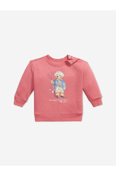 Ralph Lauren Baby Boys Polo Bear Sweatshirt in Pink