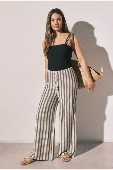 Striped long trousers