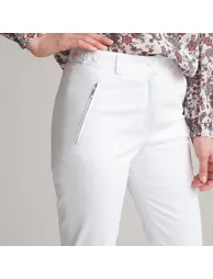Stretch Cotton Satin Trousers, Length 30.5" - 2