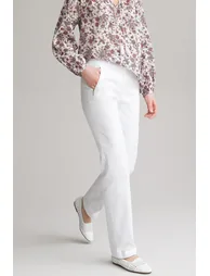 Stretch Cotton Satin Trousers, Length 30.5" - 1