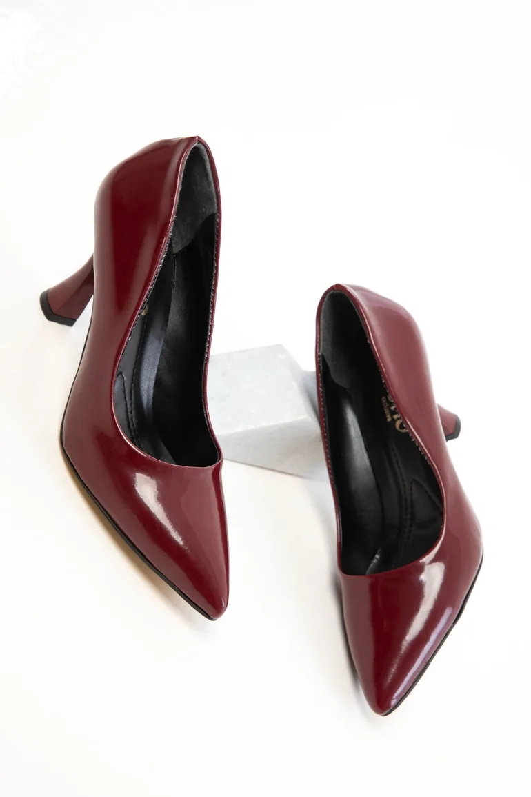burgundy maxi evening dress Gallery Square-Toe Flat main image 0