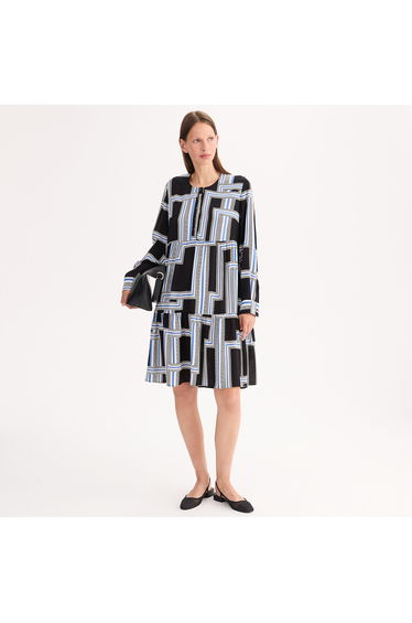 Mini Skater Dress in Graphic Print