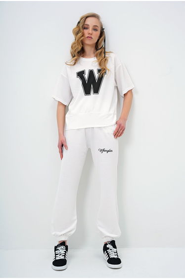 Women's Ecru W Printed Tracksuit Set