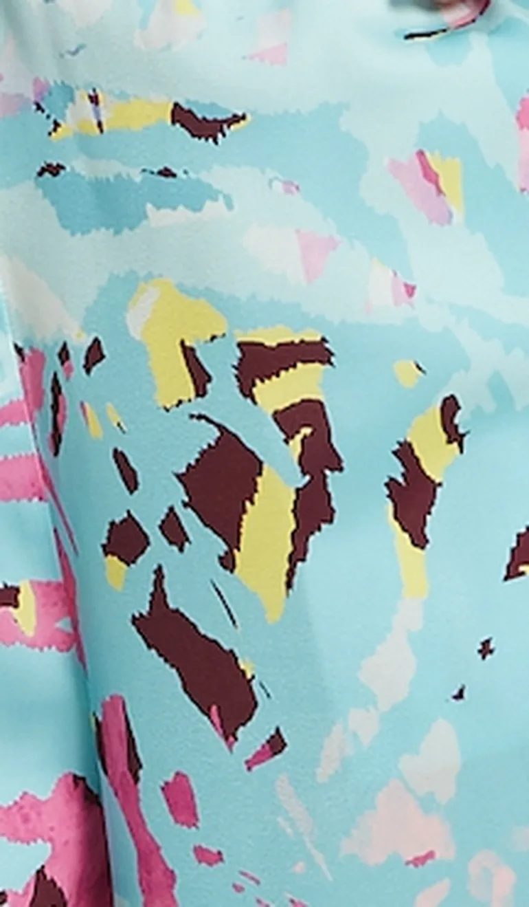 جمبسوت نسائي بطبعة تجريدية لون أزرق  - 7