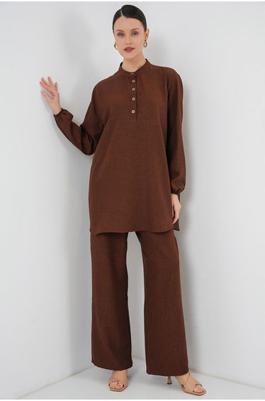 Linen Tunic Trousers Double Suit