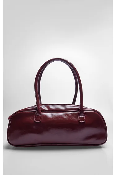 Cherry Red Patent PU Baguette Hand Bag