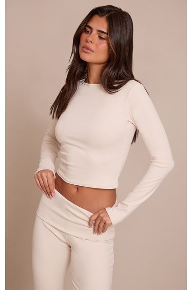 Cream Soft Touch Long Sleeve Top