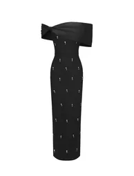 فستان ماكسي بنمط شرائح بفيونكة بكتف واحد بلا أكمام - 6