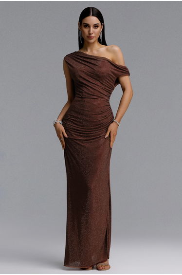 Ottilie Maxi Dress Plum Brown