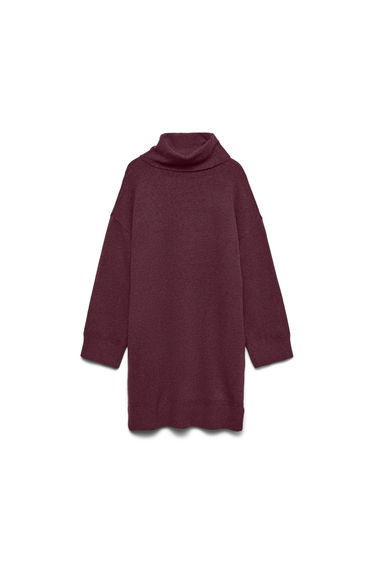 Women's Vero Moda Aquarius Roll Neck Jumper Dress in Red