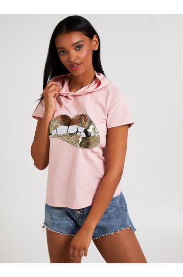 Bling Lips Hoodie Tee