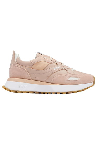Boss Womens/Ladies Leather Trainers - Light Beige