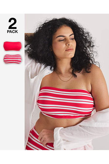 2 Pack Value Bandeau Bikini Tops