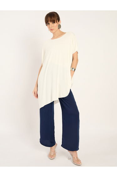 Solid Satin Pleated Straight Pants