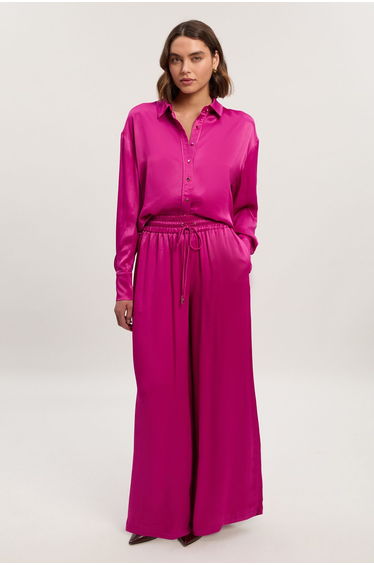 Viscose Satin Oversized Woven Shirt