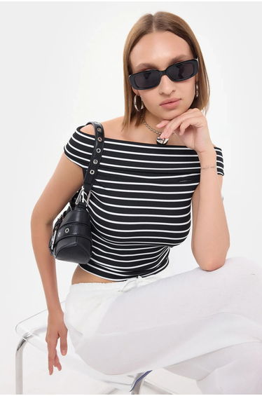 Striped Off-Shoulder Top