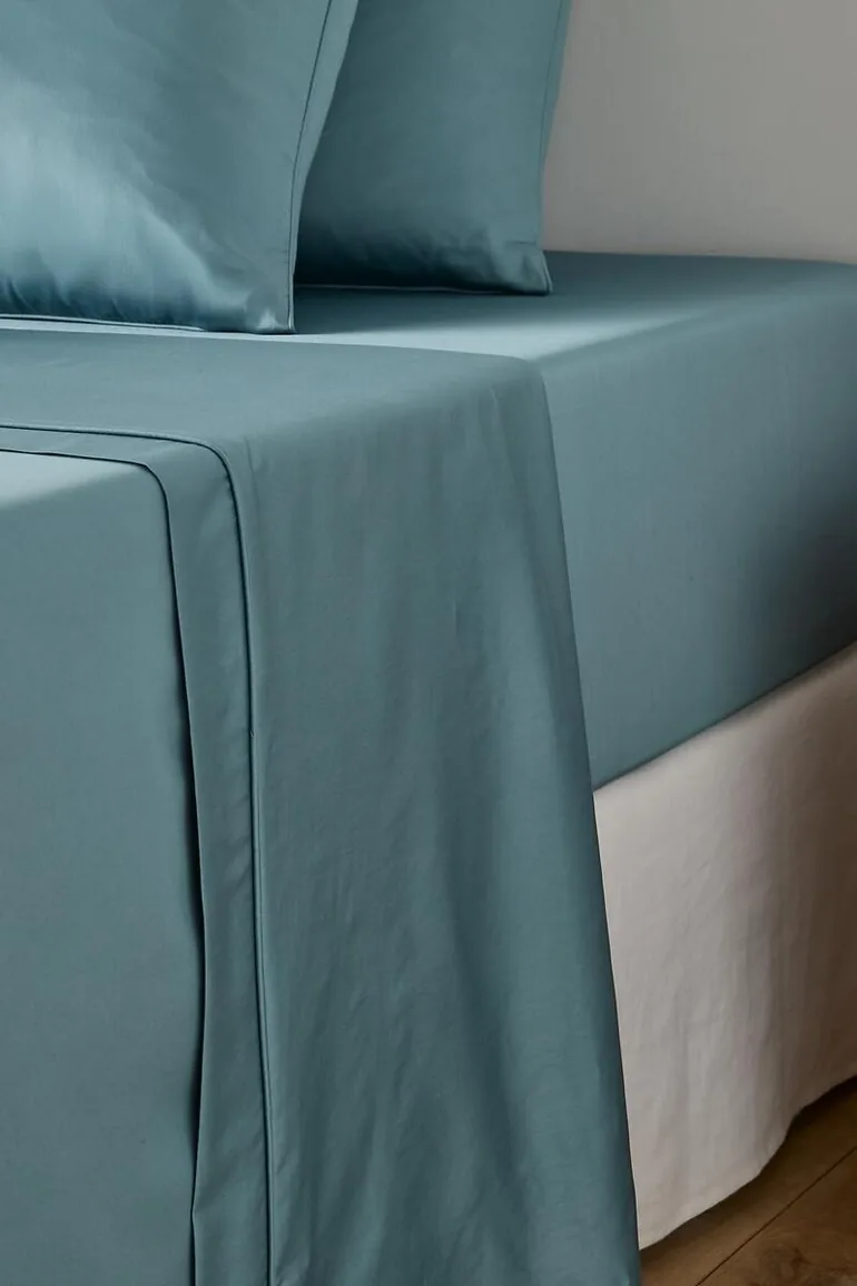 Opale Plain Cotton Sateen Flat Sheet