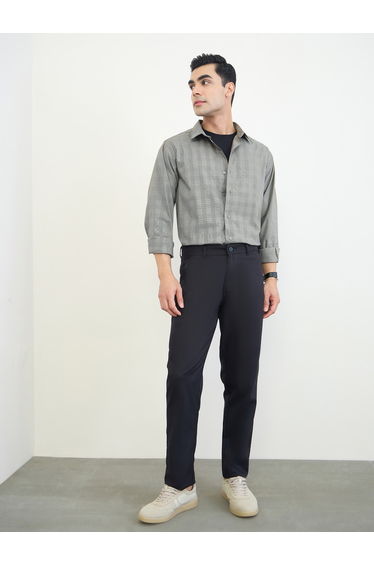 Men Regular Fit Solid Cotton Pants