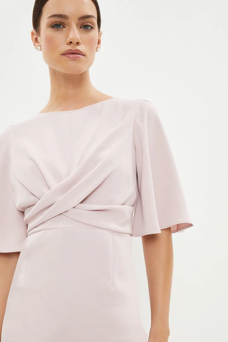 Petite Drape Detail Pencil Dress - 1