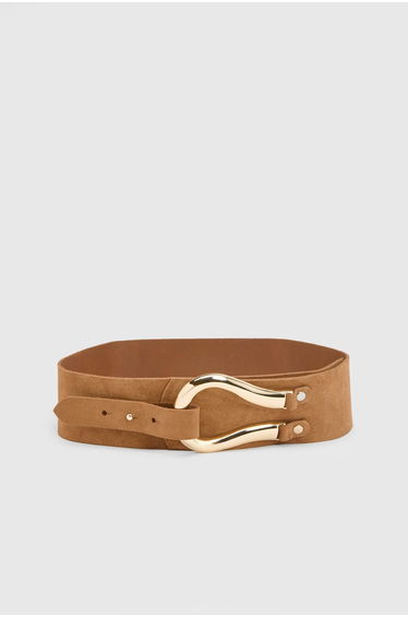 Suede Hardware Detail Waist Belt