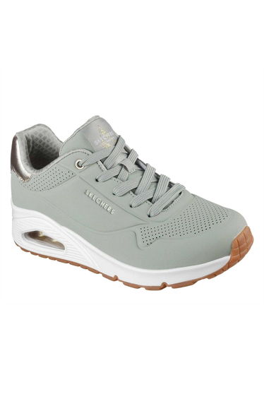 Skechers Womens/Ladies Uno Stand On Air Wedge Trainers - Sage/Metallic Gold