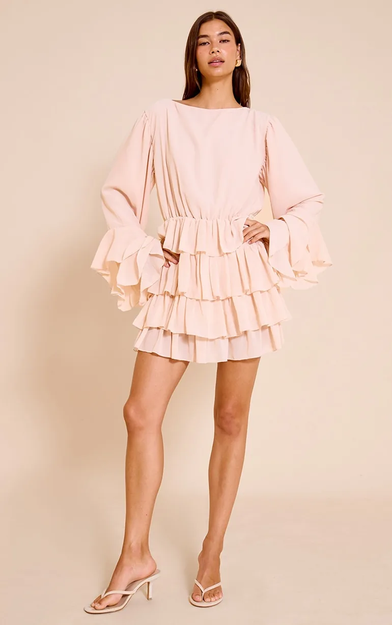 blush pink shift dress Vintage 1960s Blush Pink Crepe Shift Dress