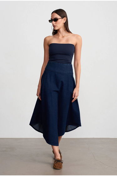 DILVIN Strapless Slim-fit Jersey Blouse