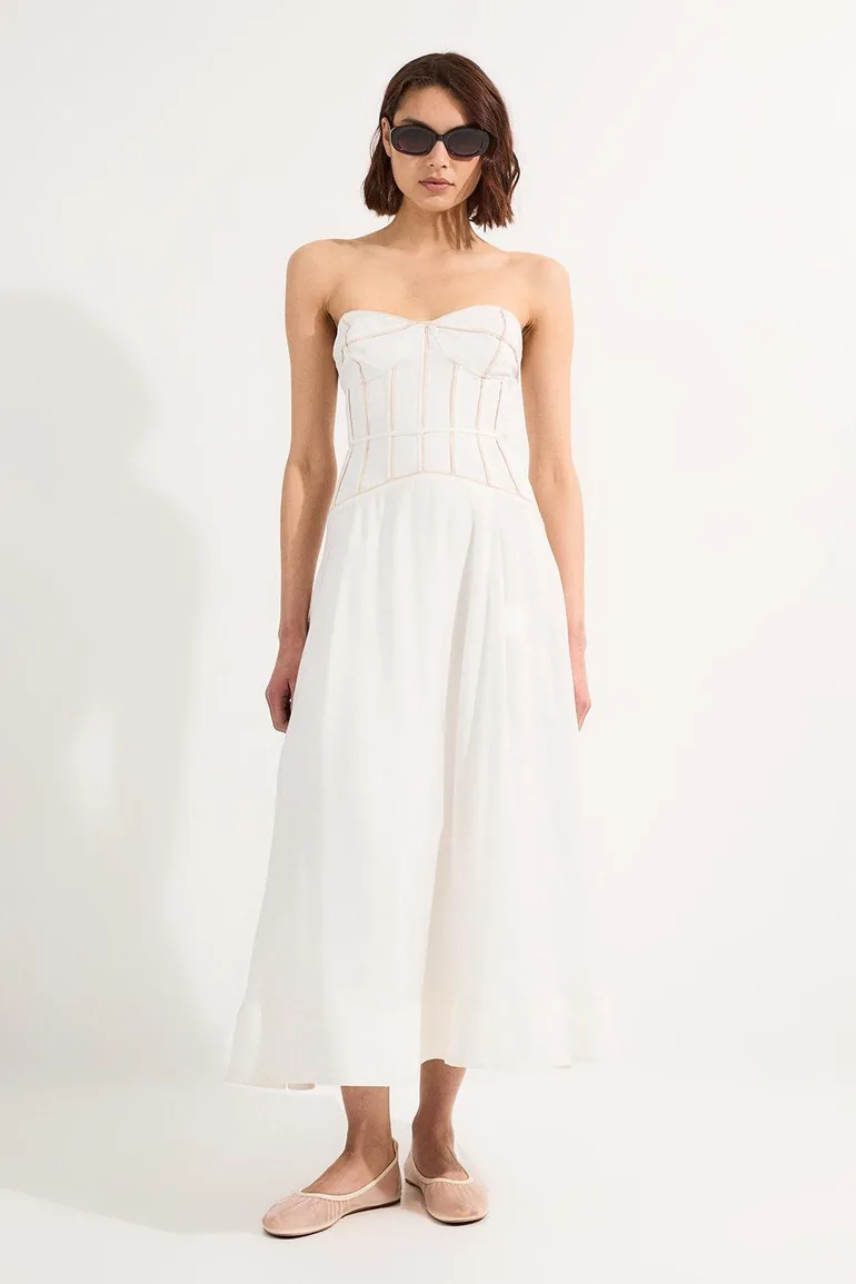Viscose Linen Corset Prom Dress Karen Millen White : Premium Dresses :  VogaCloset Bahrain