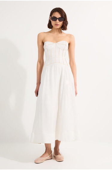 Viscose Linen Corset Prom Dress