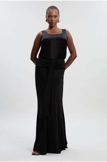 Plus Size Premium Stretch Crepe Jersey Maxi Skirt