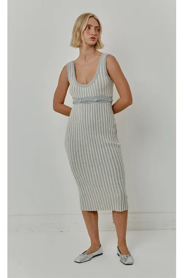 Cream Knitted Midi Dress