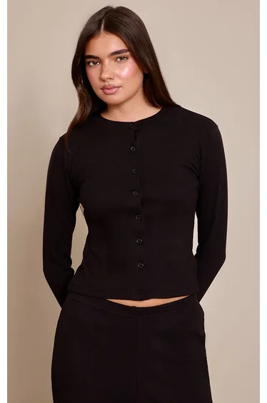 كارديغان بريتي ليتل ثينق أسود بأكمام طويلة