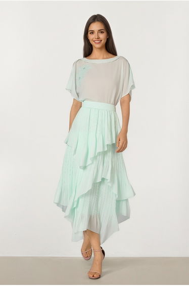 Light Green Crepe Top