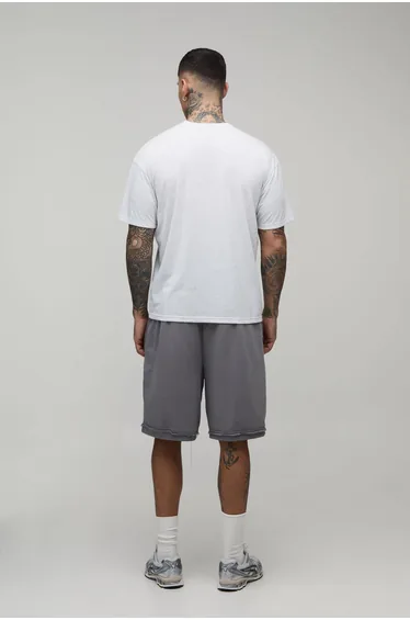 شورت برمودا بوهو مان رمادي بقصة مستقيمة