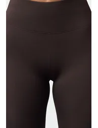 Dark Brown Wide Waist Elastic Extra Compression Full Length Knitted Sports Leggings - 1