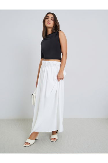 Elasticated Waistband A-Line Maxi Skirts