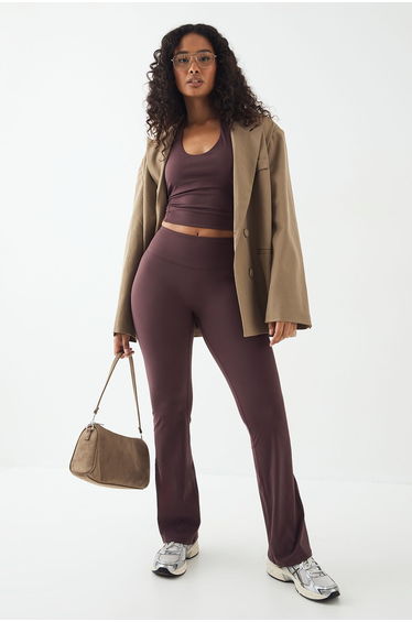 DSGN Studio Sports Sculpt High Waist Flared Legging - chocolate