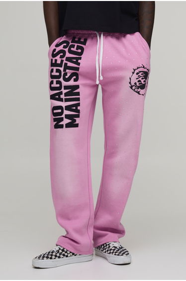 Straight Fit Main Stage Applique Rhinestone Joggers
