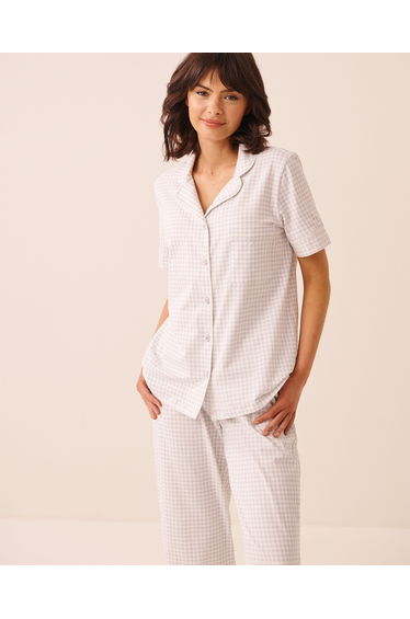 Cotton Short Sleeve Button-down Shirt