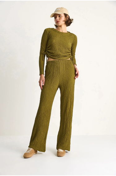 LUCCI Fitted Two-Piece Coord Set with Flared Pants